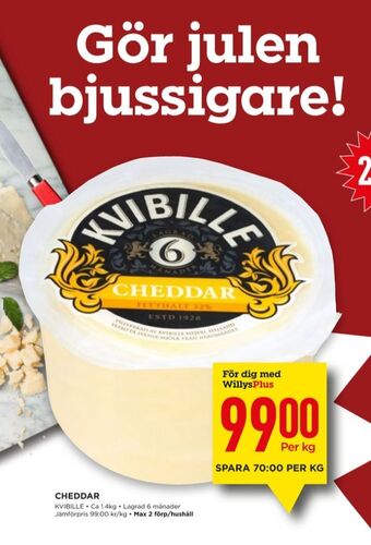 Willys Kvibille cheddar erbjuda