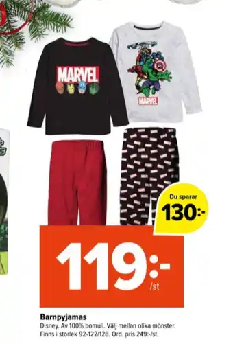 Coop Extra Marvel pyjamas erbjuda