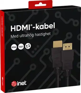 Inet Inet hdmi-kabel 2.1 svart 0,5 m erbjuda
