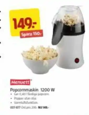Popcornmaskin 1200W