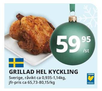 Tempo Grillad hel kyckling erbjuda