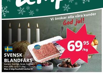 Tempo Svensk blandfärs erbjuda