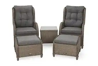 Furniturebox Marcus caféset med 2 öronlappsfåtölj med fotpall dyna grå erbjuda