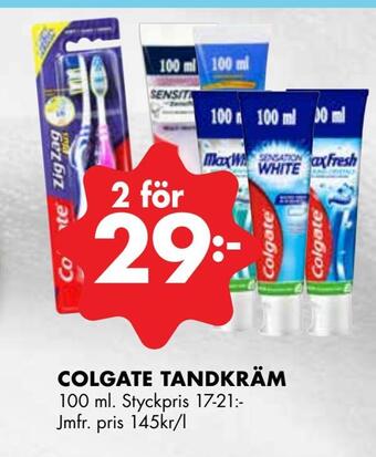 ÖoB Colgate tandkräm erbjuda