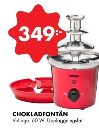 ÖoB Voltage chokladfontän erbjuda