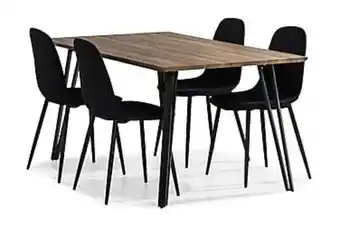 Furniturebox Sweetpo bord 160 brun + 4 nikolas stol svart erbjuda
