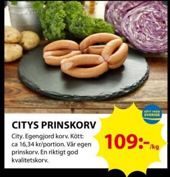 ICA Kvantum Citys Prinskorv erbjuda