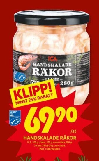 ICA Kvantum Handskalade Räkor erbjuda