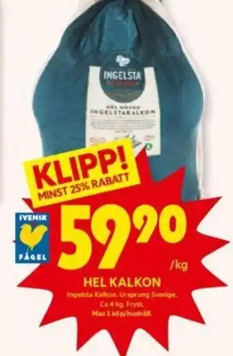 ICA Kvantum Hel Kalkon erbjuda