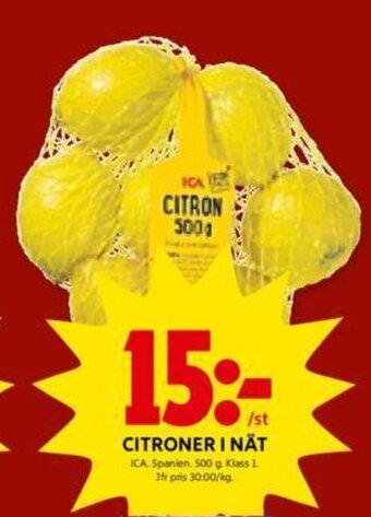 ICA Kvantum Citroner i Nät erbjuda