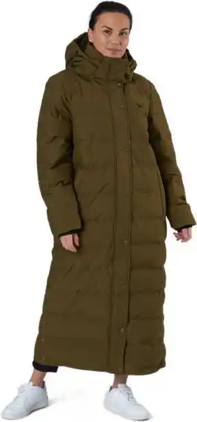 Sportamore Joan w long puffer jacket dark olive erbjuda