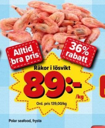 Östenssons Polar seafood Räkor i lösvikt erbjuda