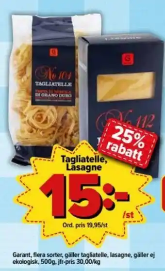 Garant Tagliatelle, Lasagne 500g