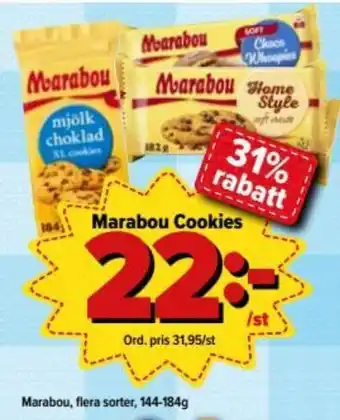 Östenssons Marabou Cookies flera sorter 144-184g erbjuda