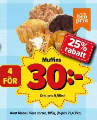 Aunt Mabel Muffins flera sorter 105g