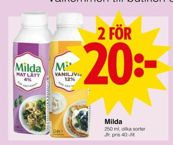 Matöppet Milda Matlagningsgrädde erbjuda