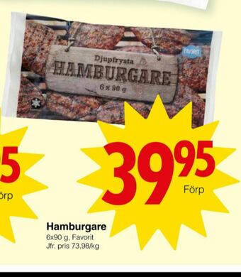Matöppet Favorit Hamburgare erbjuda