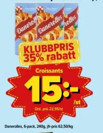 Danerolles Croissants 6-pack 240g