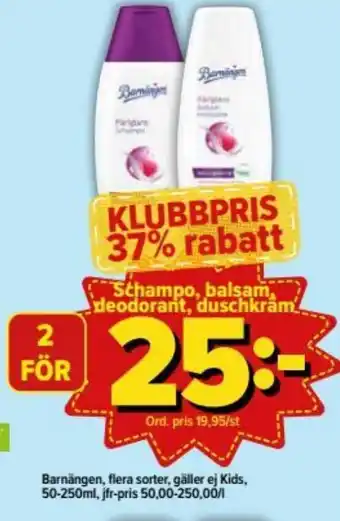 Östenssons Barnängen Schampo, balsam, deodorant, duschkram 50-250ml erbjuda