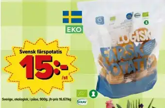 Östenssons Sverige, Ekologisk Svensk färspotatis 900g erbjuda