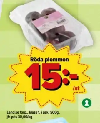 Östenssons Land se förp., Röda plommon 500g erbjuda
