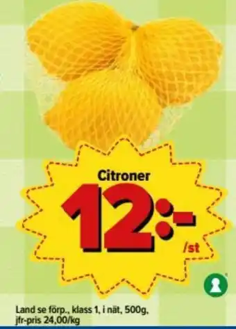 Land se förp., Citroner 500g