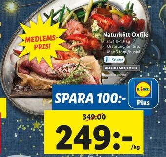 Lidl Naturkött oxfilé erbjuda