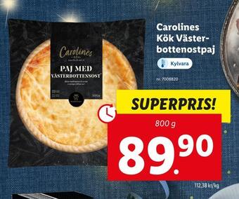 Lidl Carolines kök västerbottenostpaj erbjuda