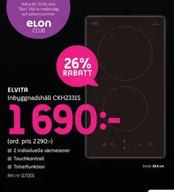 Elon Elvita inbyggnadshäll ckh2331s erbjuda