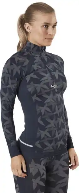 Butterfly half-zip shirt blue