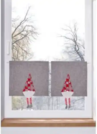 Cafégardin med tomte med filtben (1-pack)