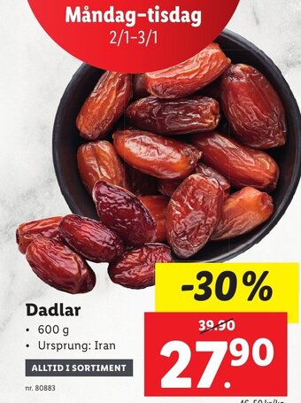 Lidl Dadlar erbjuda