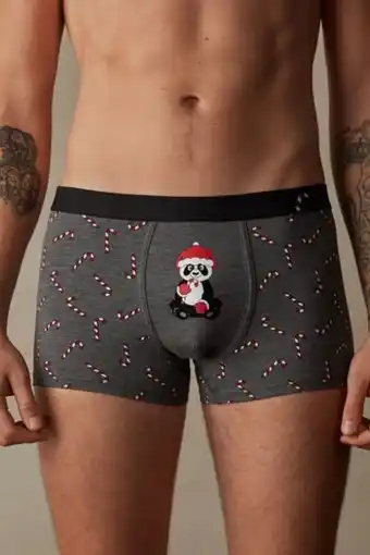 Boxershorts polkagrisar i supima®-bomullsstretch