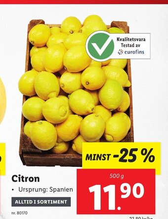 Lidl Citron erbjuda