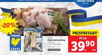 Lidl Färsk Hel Kyckling erbjuda
