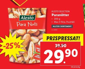Lidl Paranötter erbjuda