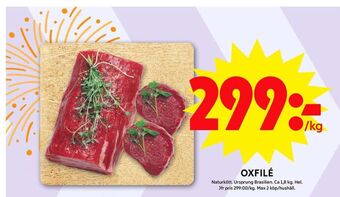 ICA Maxi Naturkött oxfilé erbjuda