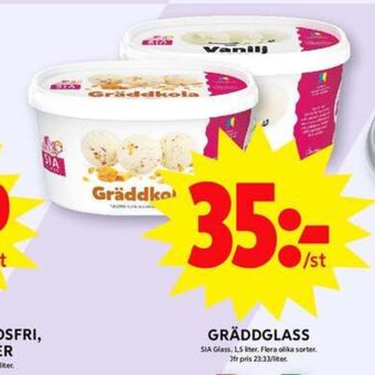 ICA Maxi Sia gräddglass erbjuda