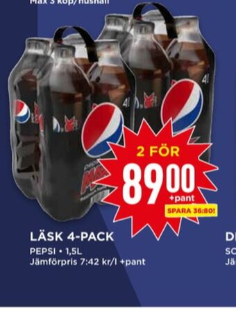 Willys Pepsi max läskedryck erbjuda