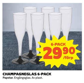 Coop Extra Champagneglas 6-pack erbjuda
