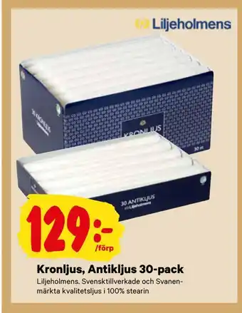 City Gross Kronljus, antikljus 30-pack erbjuda