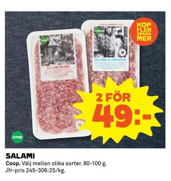 Coop Extra Salami erbjuda