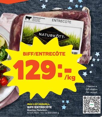 Stora Coop Biff/entrecôte erbjuda