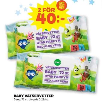 Stora Coop Baby våtservetter erbjuda