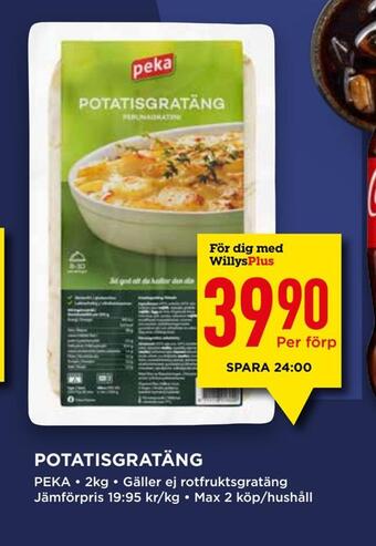 Willys Potatisgratäng erbjuda