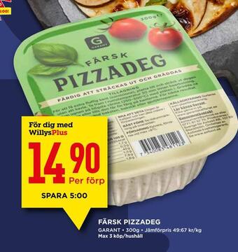 Willys Färsk pizzadeg erbjuda