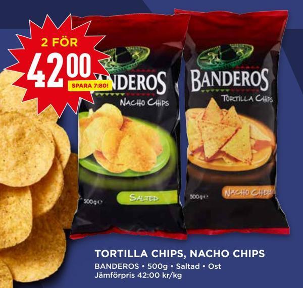 Tortilla chips, nacho chips erbjudande hos Willys Hemma
