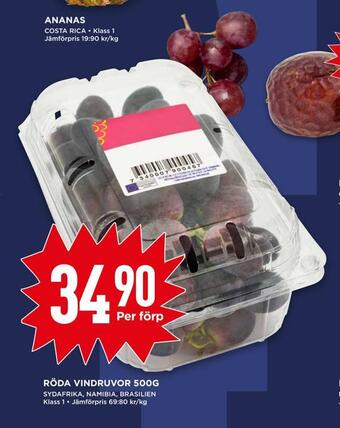 Willys Röda vindruvor 500g erbjuda