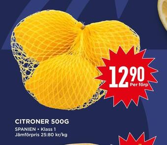 Willys Citroner 500g erbjuda