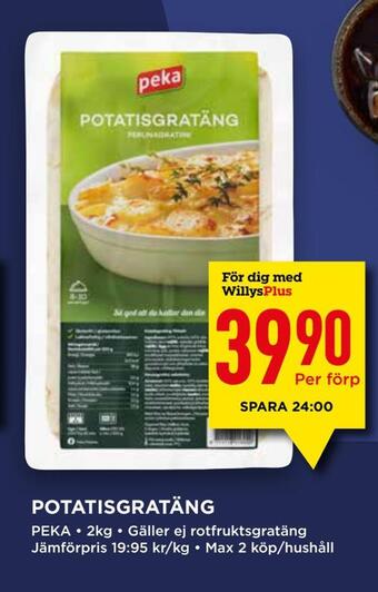 Willys Hemma Potatisgratäng erbjuda